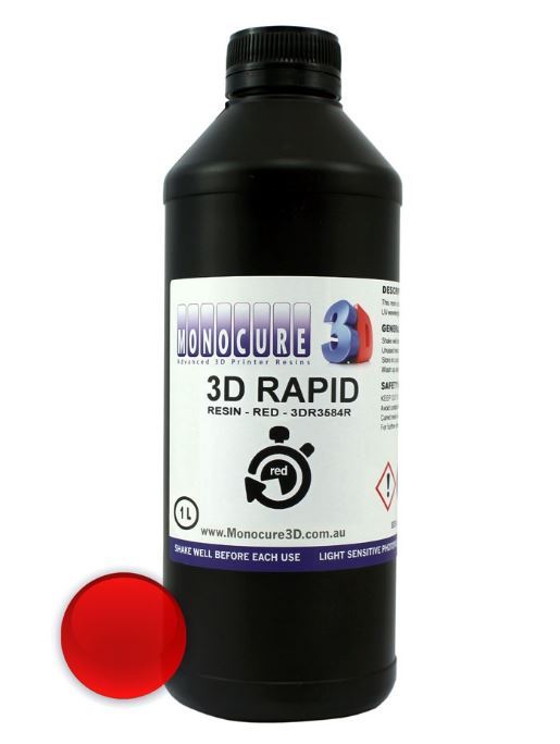 Фотополимер Monocure3D Rapid, красный, 1 л